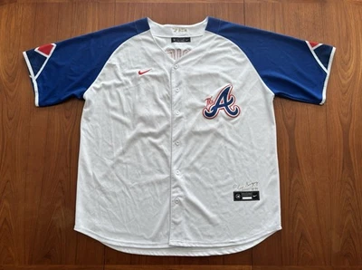 Camiseta Nike Atlanta Braves City Connect Max Fried Talla 4XL Blanca #54 Hank Aaron Foto 1 de 4