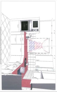 küche gebraucht in weiß mit Arbeitsplatte in rot mit Glitter sehr gut erhalten  - Bild 1 von 17
