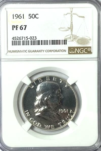 1961 50c Franklin Silver Proof Half Dollar NGC PF67 Gem Uncirculated - Picture 1 of 2