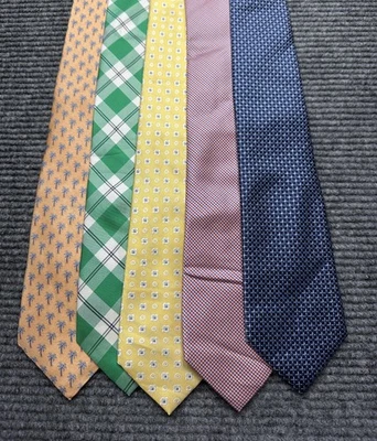 Tommy Hilfiger Lote de 5 Corbatas Para Hombre 100% Seda Multicolor Cuadros Palmera Geo Foto 1 de 4