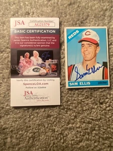 SAM SAMMY ELLIS SIGNED AUTO AUTOGRAPH 1966 TOPPS CARD CINCINNATI REDS JSA COA - Picture 1 of 1