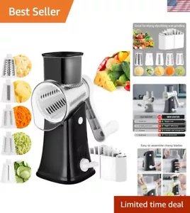 Large Capacity Rotary Cheese Grater - Replaceable Blades & Convenient Storage - Picture 1 of 9