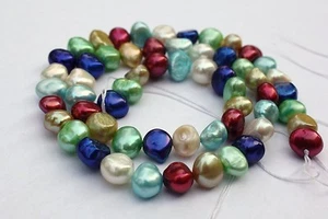 BR0024B perlas cultivadas hebra cuentas de agua dulce joyería collares 7-8 mm barroco  - Imagen 1 de 1