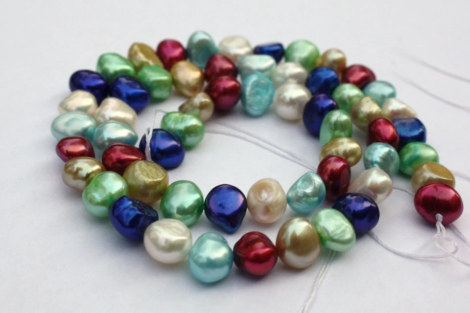 BR024B Culture chapelet perles d'eau douce collier 7-8 mm baroque - Photo 1/1