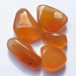 5 KARNEOL polierte Steine gefasst natürlicher Trommelstein 5 Stück Quarz Chalzedon - Bild 1 von 5