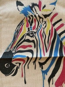 Zebra Colorful Throw Pillow Cover - Picture 1 of 8