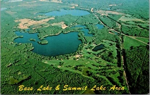 Postal del campo de golf Antigo Wisconsin vista aérea de Bass & Summit Lakes 27338 - Imagen 1 de 2