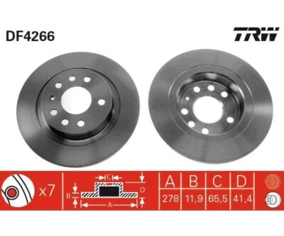 2 uds Disco de freno TRW DF4266 para Saab 9-3 9-3 Combi 9-3X Foto 1 de 2