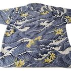 Tommy Bahama Floral Hawaiian Shirt Vintage Wave Aloha Rayon Mens Size Large