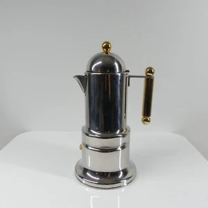 Cafetera espresso vintage Kontessa Vev Vigano Italy, acero inoxidable parcialmente dorado - Imagen 1 de 7
