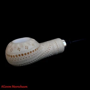 AGovem Handcarved Reverse Block Meerschaum Smoking Pipe, Tobacco Pipe AGM-1362 - Picture 1 of 12
