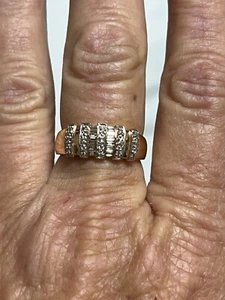 14kt ROSE GOLD DIAMOND RING - Picture 1 of 10