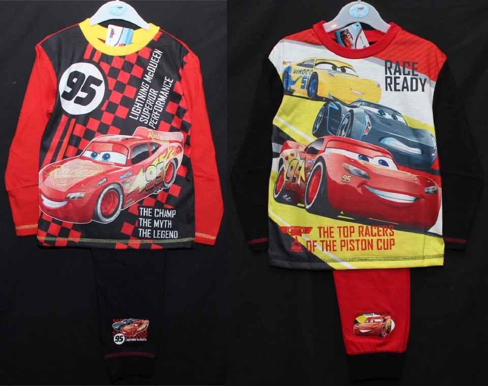 Boy's CARS Pyjamas / Disney Pixar Red & Black LIGHTNING McQUEEN PJs 4-10 years - Image 1 of 4