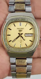 Seiko 5 Automatic 6319-5060 21 Jewels Day/Date Men’s Watch Gold Two-Tone Vintage - Picture 1 of 11