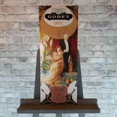 Plaque émaillée COGNAC GODET 25,6x9,8" (65x25cm) enseigne de magasin ancienne... - Photo 1/2