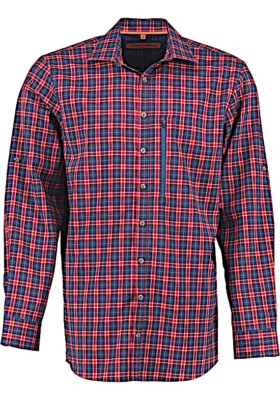 Tom Collins Stretch Outdoorhemd Funktions-Wanderhemd rot-blau Regular TH-0406 - Bild 1 von 4