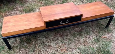 Vintage 60s MCM Long Coffee Table Entertainment Center TV Stand Asian James Mont Cover