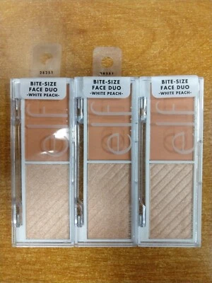 3 Pack: e.l.f. Bite-Size Face Duo Highlighter/Bronzer/Blush *WHITE PEACH* (C210) - Image 1 of 2