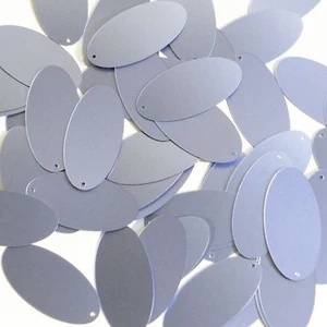 Lentejuelas Ovaladas 1.5" Azul Periwinkle Oscuro Mate Satinado Metálico Alta Costura Lentejuelas - Imagen 1 de 2