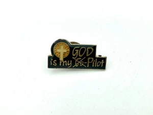 God Is My Co-Pilot Lapel Hat Pin - Co Crossed Out - 1987 AGB, Inc - Picture 1 of 4