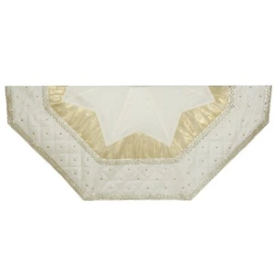 Kurt Adler Tree Skirt with Quilted Border, 52-Inch, Ivory - Picture 1 of 5