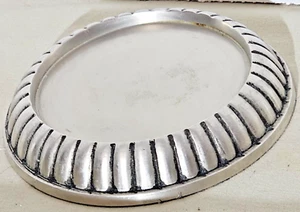 Gray Pewter Round 3" Candle Trinket Display Stand Black Felt Bottom - Picture 1 of 7