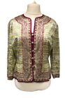 ADRIANNA PAPEL New York Jacket Size 16 Green And Purple With White Pattern