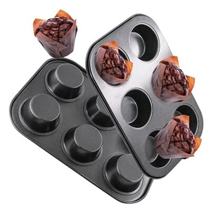 Round Muffin Baking Pan, Premium Steel Muffin Pan for Baking, Cupcake Tin Pans - Picture 1 of 6