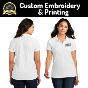 Ladies' Design Polo: Cotton Tee Customized with Embroidered Company Logo. - Picture 1 of 15