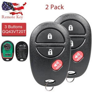 2 Repuestos Para Toyota Tundra 2007-2017 Mando a Distancia Llavero 3 Botones GQ43VT20T - Imagen 1 de 6