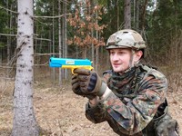 Childrens Toy Gun Colt 1911 USA Army Navy Same Size Pistol 10 Colorful Bullets