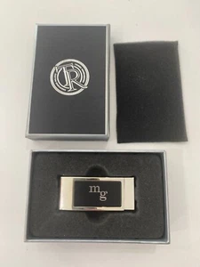 Things Remembered Monogram (MG) Money Clip Stainless Steel + Black NEW - Picture 1 of 7