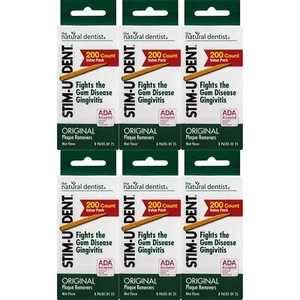 200 Count Stim U Dent Plaque Removers Natural Oral Health Dental Care Picks - Picture 1 of 7