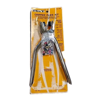 Vintage Gripper Plier TG&Y Eyelet Tool Snaps Grommets Fasteners Fabric Punch VTG - Image 1 of 4