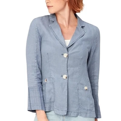 XCVI Chambray Blue Long Sleeve Button Down Blouse Size Small - Image 1 of 4