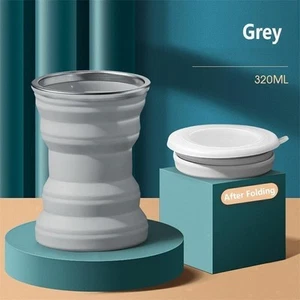 Travel Portable Mini Telescopic Tea Coffee Mug Collapsible Silicone Water Cup - Picture 1 of 19