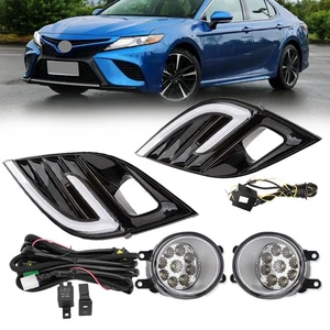 LED DRL Daytime Running Light Lamp W/ Wiring Switch Set For Camry 2018-2019 2020 - Foto 1 di 24