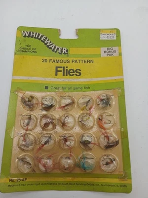 South Bend Whitewater Vintage Pack De 20 Moscas Ver Fotos Cartón Doblado Usado Foto 1 de 4