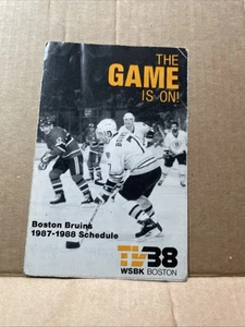 Boston Bruins 1987/88 NHL Hockey Pocket Spielplan - WSBK/Budweiser - Bild 1 von 4