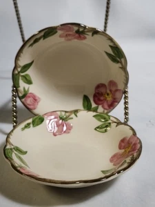 Juego de 2 cuencos para salsa de fruta/postre rosa desierto loza franciscana - EE. UU. - Imagen 1 de 3