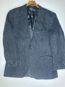 Towncraft Vintage 70% Wool Nylon Jacket 44L Blazer Navy Tweed Men's Sports Coat - Picture 1 of 13
