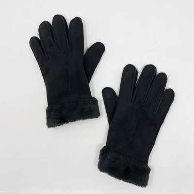 Guantes de cuero de gamuza sintética Fownes negros para mujer talla única hasta la muñeca  Foto 1 de 4