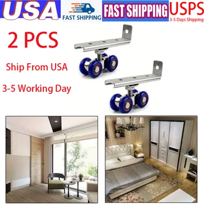 Рельсовый путевой шкив 2 шт/комплект прочное стеклянное дверное колесо удобный рулон раздвижной двери - Изображение 1 из 4