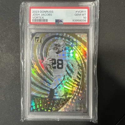 Donruss Josh Jacobs 2023 #VOR11 Vortex PSA GEM 10 Foto 1 de 2