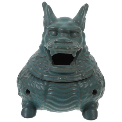  Bruciatore di incenso cono in ceramica con statua di Kylin Porta incenso - Immagine 1 di 4