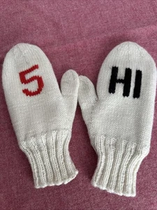 Guantes de invierno Kate Spade New York HI 5 rojos 100 % lana talla única M L crema - Imagen 1 de 9