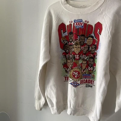 Sudadera 1989 San Francisco 49ers Super Bowl XXIV cuello redondo RM0032 Foto 1 de 2