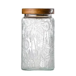 32oz Vintage Glass Jar With Lid Storage Containers Airtight Kitchen For Sugar - Picture 1 of 7