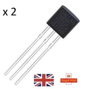 2 Pcs DS18B20 Digital Temperature Sensor Chip Dallas TO92 Raspberry Arduino - Picture 1 of 5