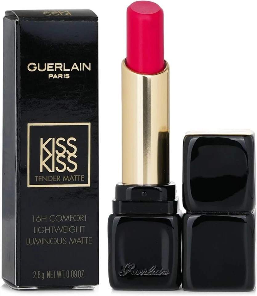 GUERLAIN KISSKISS TENDER MATTE 16H COMFORT LUMINOUSE MATTE 666 Lucky Pink NIB - Image 1 of 1